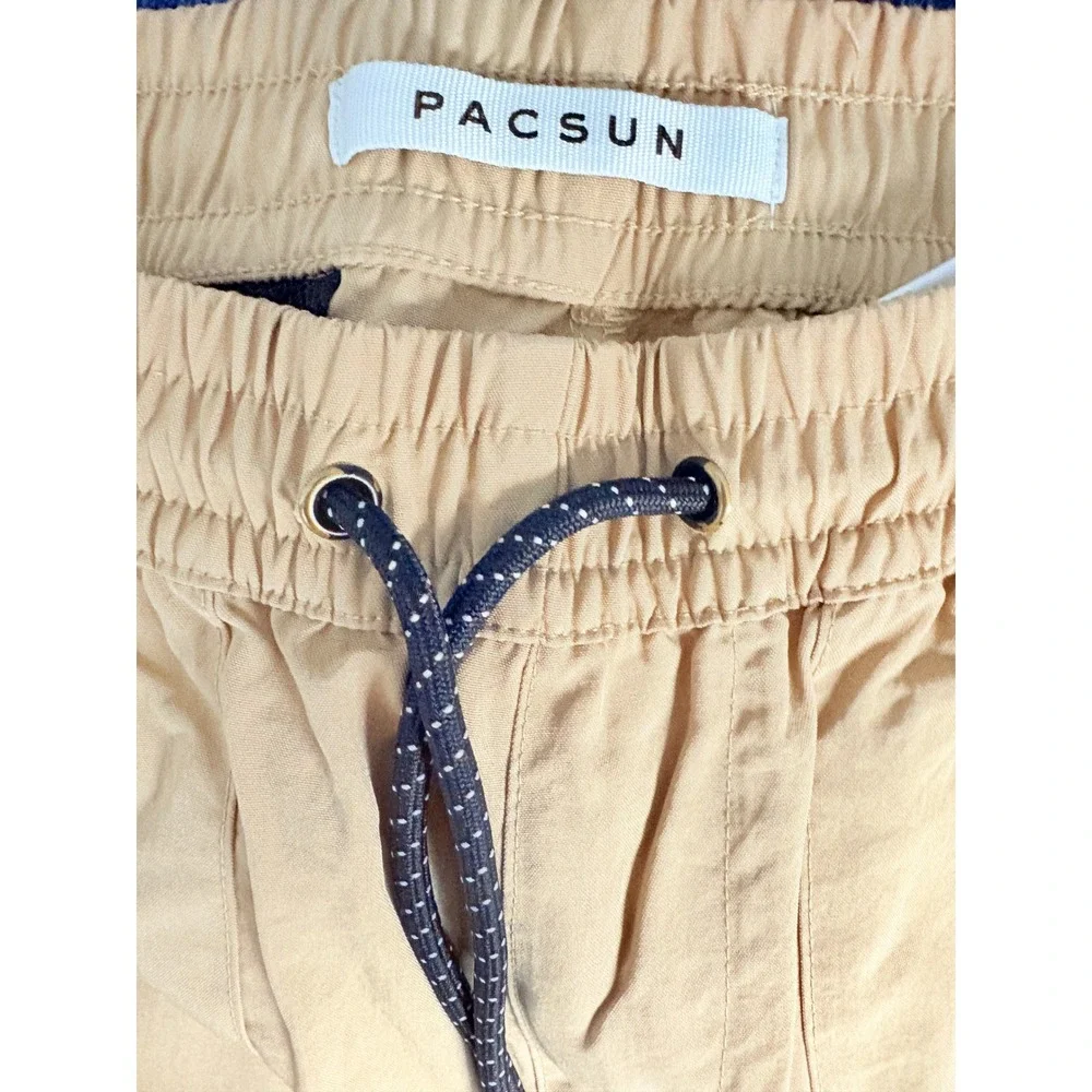 PacSun Relaxed Jogger Mens Small Tan Khak3i Cargo Pants Nylon Utility